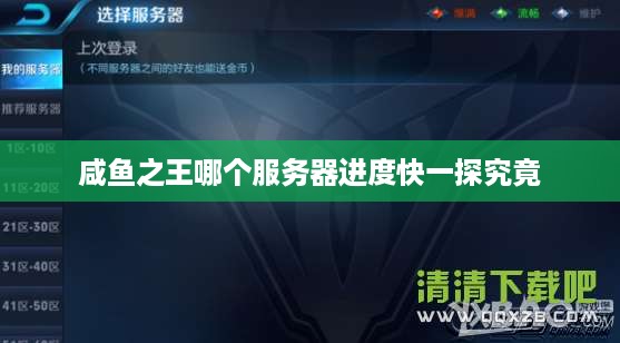 咸鱼之王哪个服务器进度快一探究竟