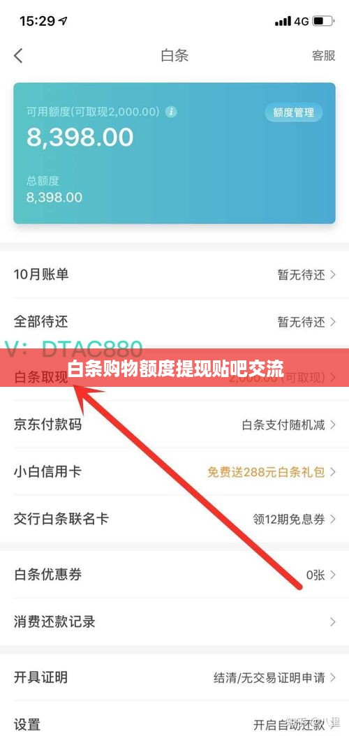 白条购物额度提现贴吧交流