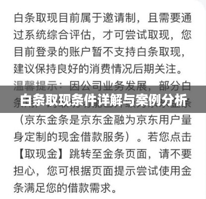 白条取现条件详解与案例分析
