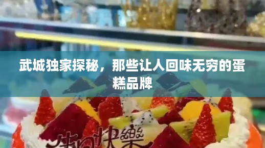 武城独家探秘，那些让人回味无穷的蛋糕品牌