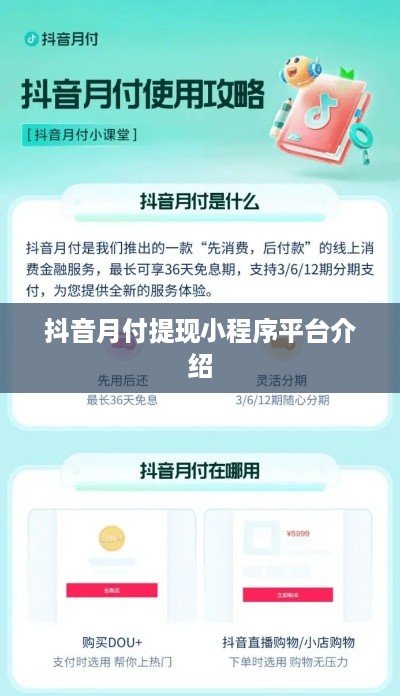 抖音月付提现小程序平台介绍