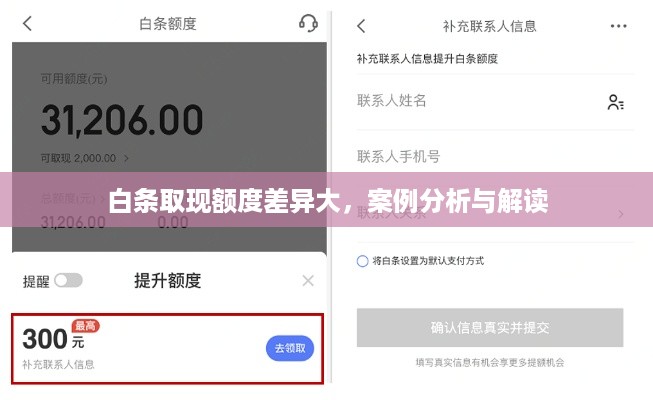 白条取现额度差异大，案例分析与解读