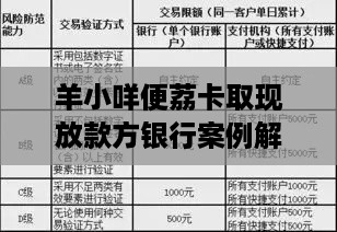 羊小咩便荔卡取现放款方银行案例解析