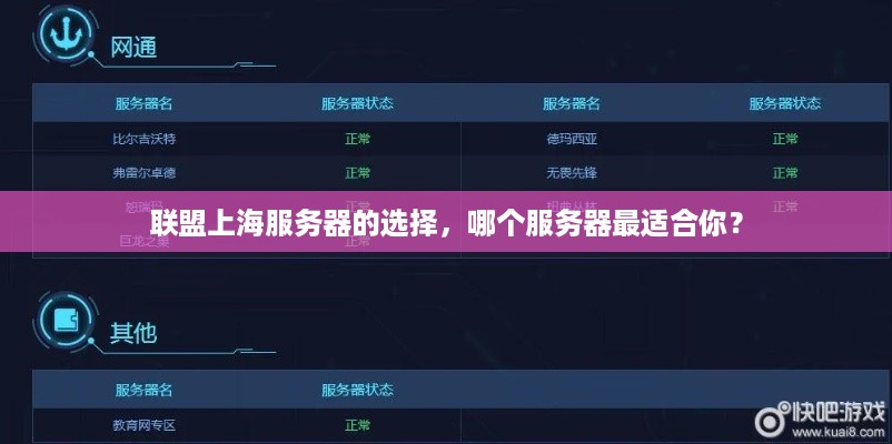 联盟上海服务器的选择，哪个服务器最适合你？