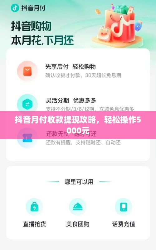 抖音月付收款提现攻略，轻松操作5000元