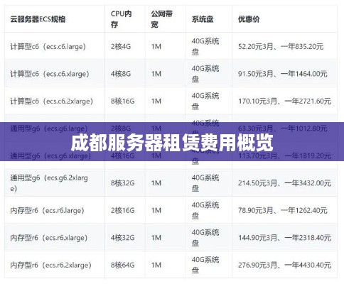 成都服务器租赁费用概览