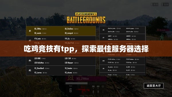 吃鸡竞技有tpp，探索最佳服务器选择