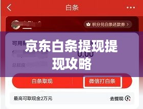 京东白条提现提现攻略