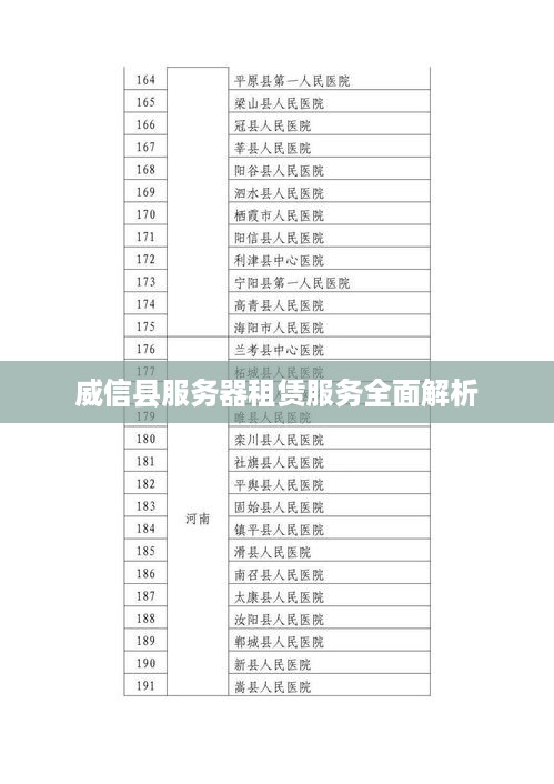 威信县服务器租赁服务全面解析