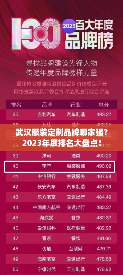 武汉服装定制品牌哪家强？2023年度排名大盘点！