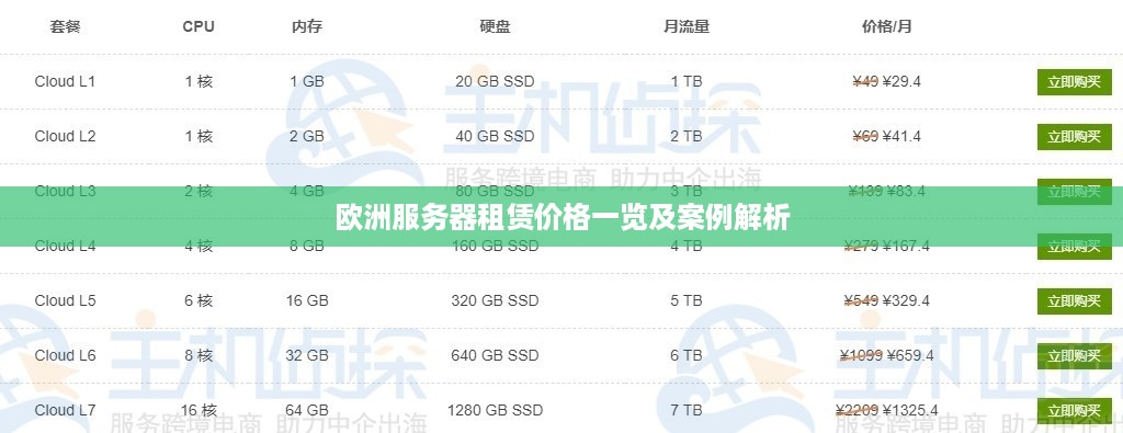 欧洲服务器租赁价格一览及案例解析