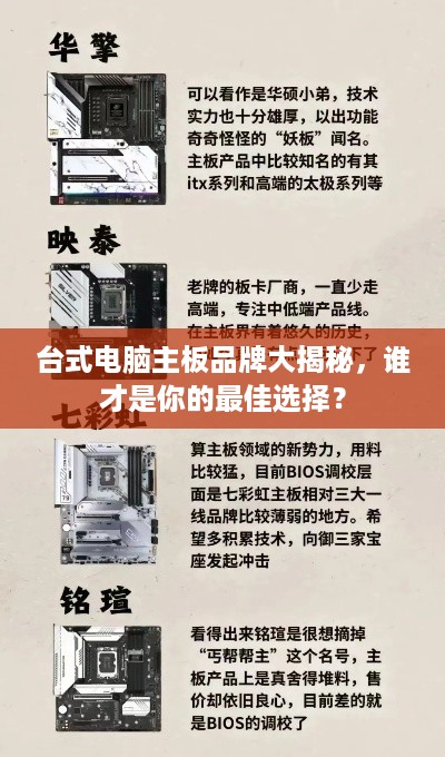 台式电脑主板品牌大揭秘，谁才是你的最佳选择？