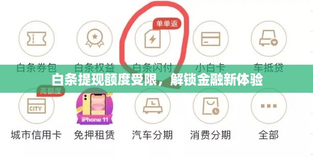 白条提现额度受限，解锁金融新体验