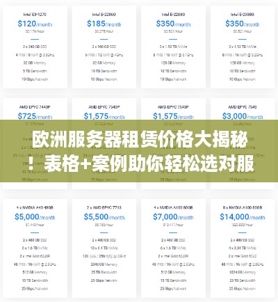 欧洲服务器租赁价格大揭秘！表格+案例助你轻松选对服务器