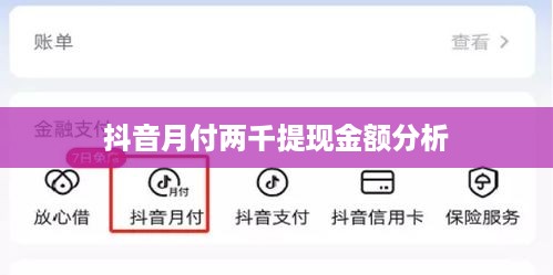 抖音月付两千提现金额分析