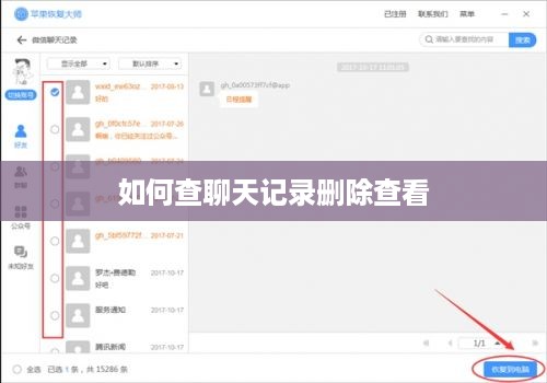 如何查聊天记录删除查看