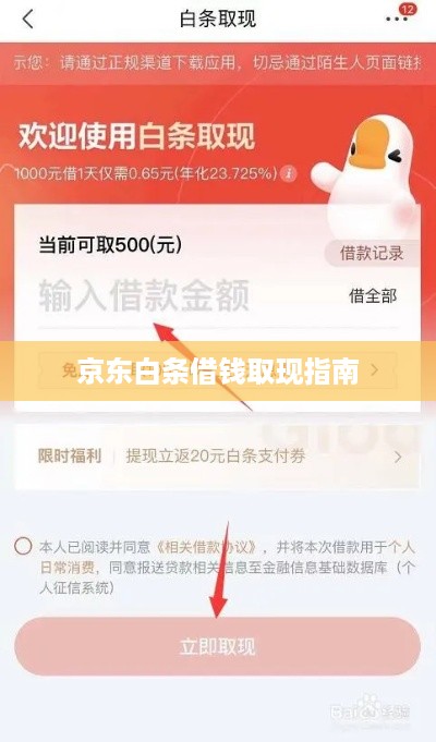 京东白条借钱取现指南