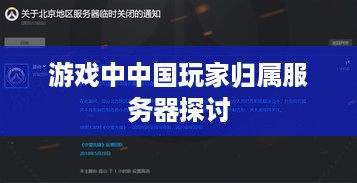 游戏中中国玩家归属服务器探讨