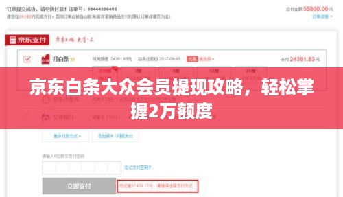 京东白条大众会员提现攻略，轻松掌握2万额度