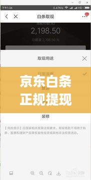 京东白条正规提现码揭秘，如何安全高效获取现金