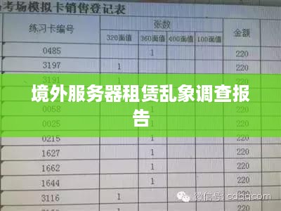 境外服务器租赁乱象调查报告