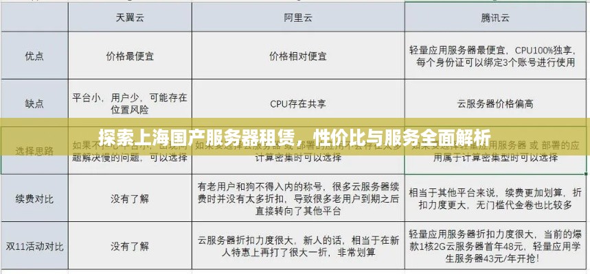 探索上海国产服务器租赁，性价比与服务全面解析