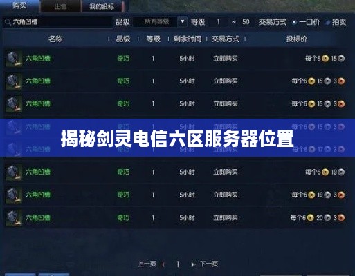 揭秘剑灵电信六区服务器位置