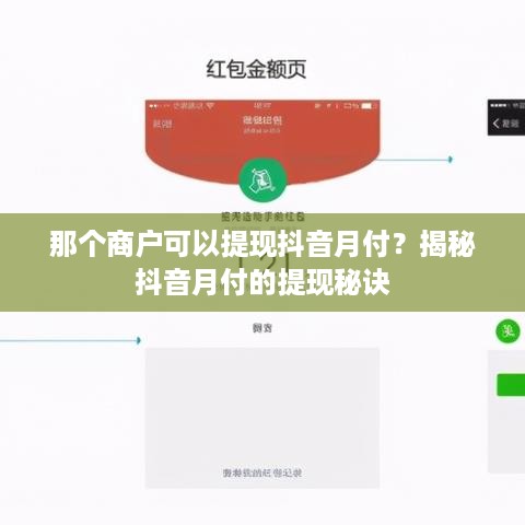 那个商户可以提现抖音月付？揭秘抖音月付的提现秘诀