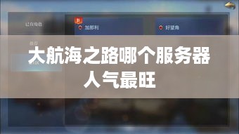 大航海之路哪个服务器人气最旺