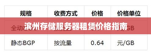 滨州存储服务器租赁价格指南