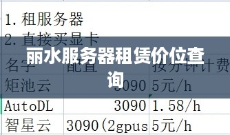 丽水服务器租赁价位查询