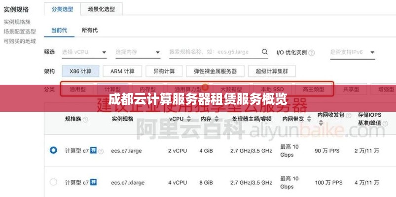 成都云计算服务器租赁服务概览