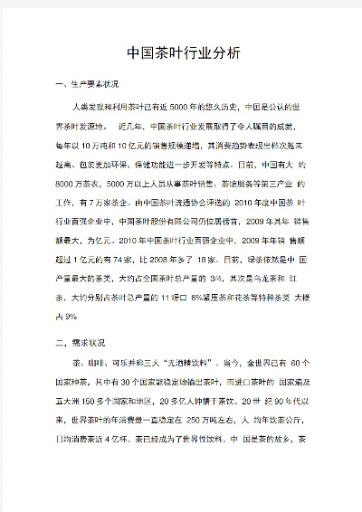 中国茶叶品牌市场分析图表格解读