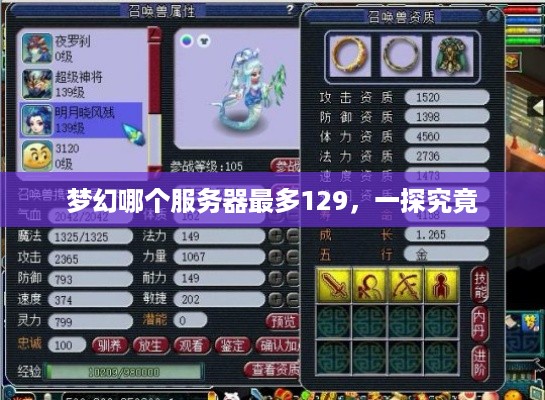梦幻哪个服务器最多129，一探究竟