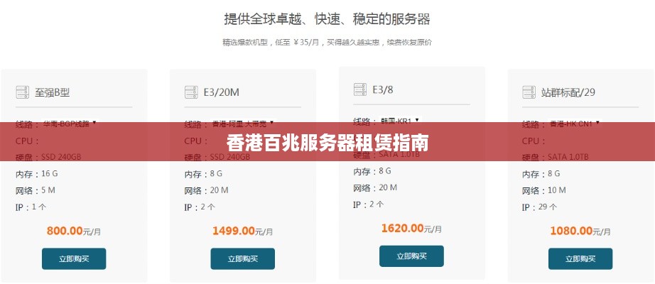 香港百兆服务器租赁指南