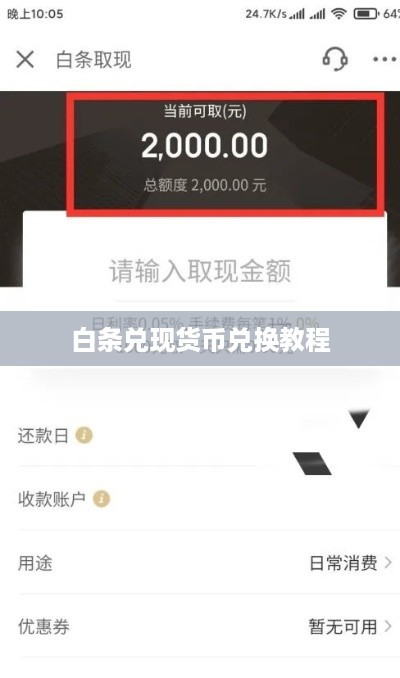 白条兑现货币兑换教程