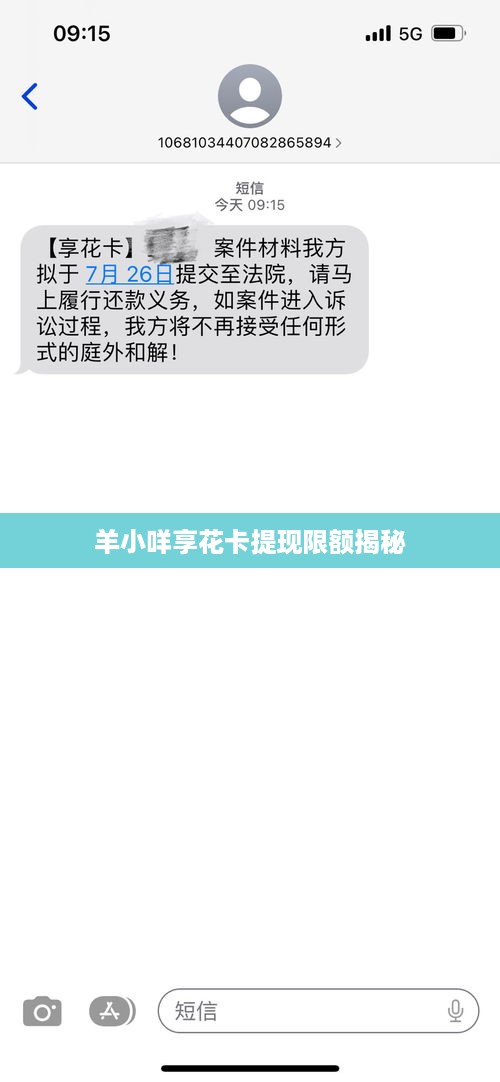 羊小咩享花卡提现限额揭秘