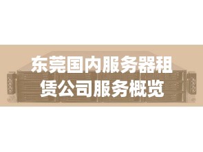 东莞国内服务器租赁公司服务概览