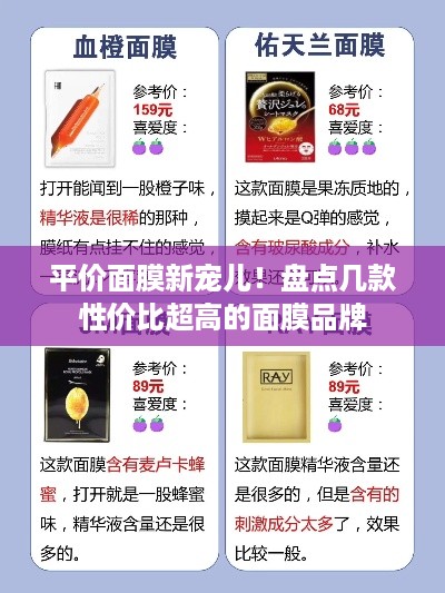 平价面膜新宠儿！盘点几款性价比超高的面膜品牌