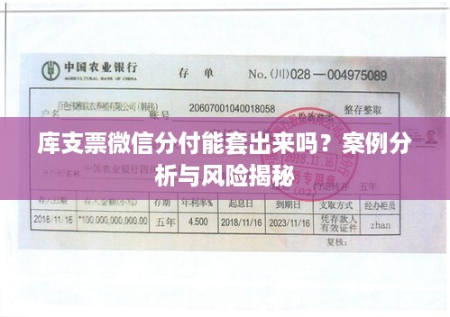库支票微信分付能套出来吗？案例分析与风险揭秘
