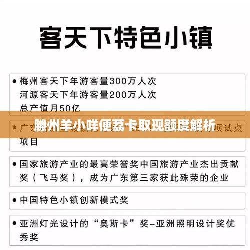 滕州羊小咩便荔卡取现额度解析