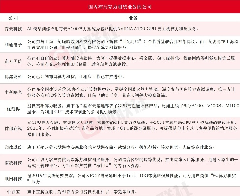 大型服务器租赁上市公司全景分析