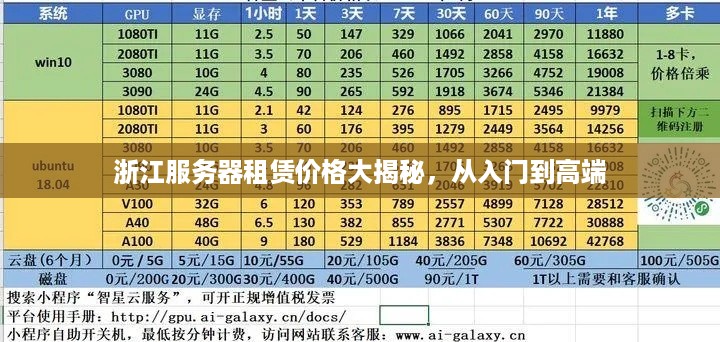 浙江服务器租赁价格大揭秘，从入门到高端