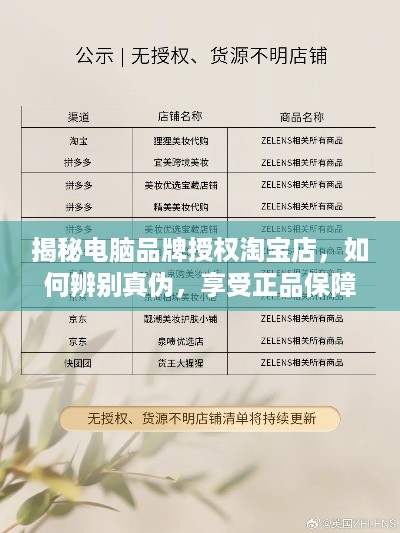 揭秘电脑品牌授权淘宝店，如何辨别真伪，享受正品保障
