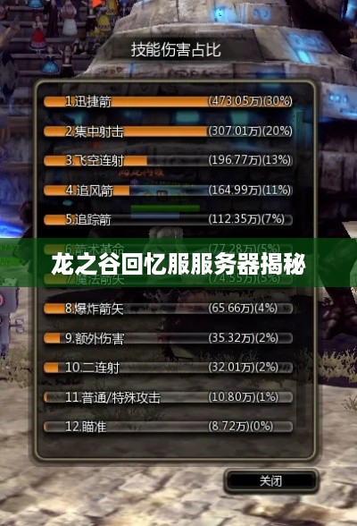 龙之谷回忆服服务器揭秘