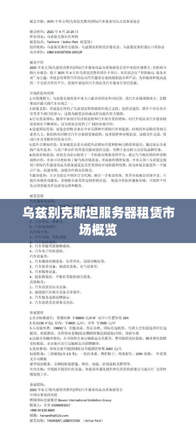 乌兹别克斯坦服务器租赁市场概览
