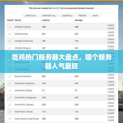 吃鸡热门服务器大盘点，哪个服务器人气最旺