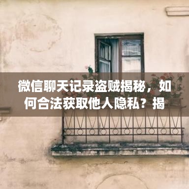 微信聊天记录盗贼揭秘，如何合法获取他人隐私？揭秘，微信聊天记录盗贼行为泛滥