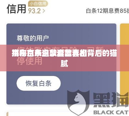 京东白条退款套出真相
揭秘京东白条退款套出背后的猫腻