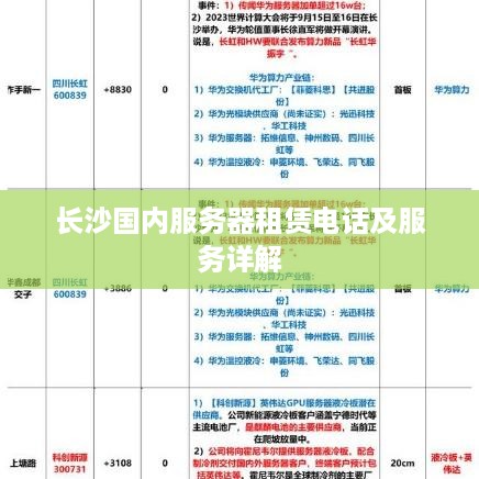 长沙国内服务器租赁电话及服务详解